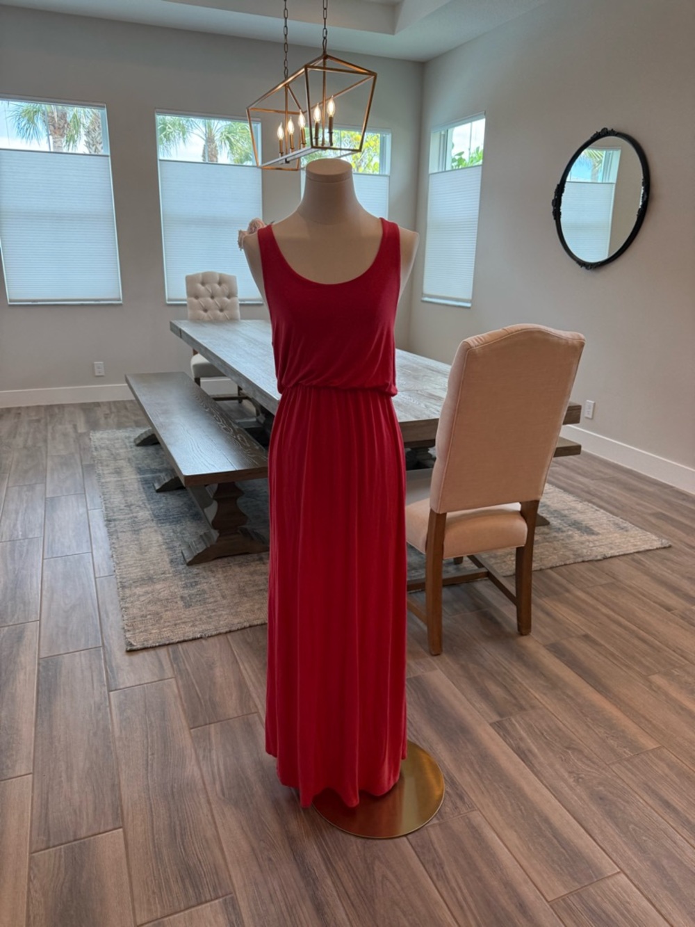 Rolla Coster Bright Coral Sleeveless Long Maxi Racerback Dress